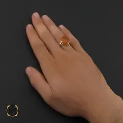 انگشتر عقیق یمن با حکاکی شرف الشمس مردانه - کد 8908