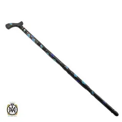 عصا آبنوس مرصع کاری شده با لاجورد و فیروزه اصل - کد 6018