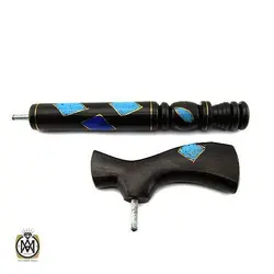 عصا آبنوس مرصع کاری شده با لاجورد و فیروزه اصل - کد 6018