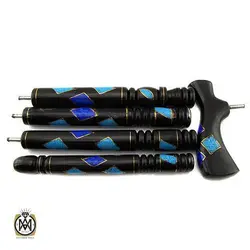 عصا آبنوس مرصع کاری شده با لاجورد و فیروزه اصل - کد 6018