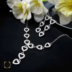 سرویس نقره پرنگین زنانه طرح قلب - کد 7329