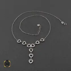 سرویس نقره پرنگین زنانه طرح قلب - کد 7329