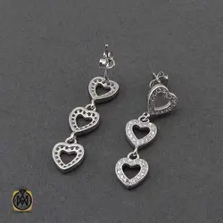 سرویس نقره پرنگین زنانه طرح قلب - کد 7329