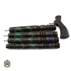 عصا آبنوس مرصع کاری شده با مالاکیت و لاجورد اصل - کد 6015