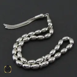 تسبیح 33 دانه نقره هلی ساده - کد 4321
