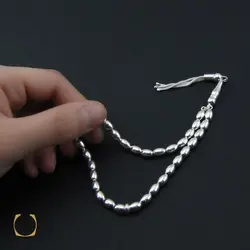 تسبیح 33 دانه نقره هلی ساده - کد 4321