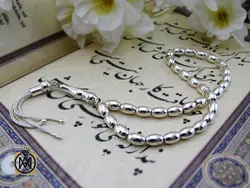 تسبیح 33 دانه نقره هلی ساده - کد 4321