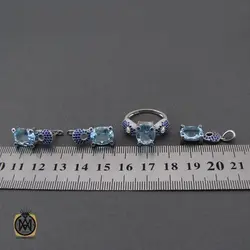 سرویس توپاز آبی طرح نغمه زنانه - کد 7223