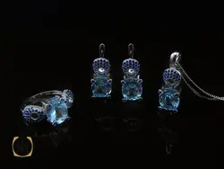 سرویس توپاز آبی طرح نغمه زنانه - کد 7223