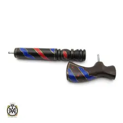 عصا آبنوس مرصع کاری شده با لاجورد و مرجان اصل - کد 6016