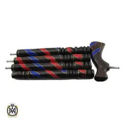 عصا آبنوس مرصع کاری شده با لاجورد و مرجان اصل - کد 6016