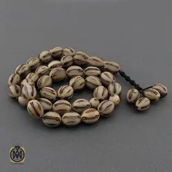 تسبیح 33 دانه هسته خرما دانه هلی دست ساز - کد 4396