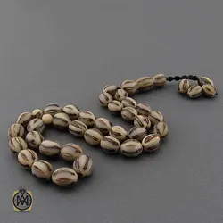 تسبیح 33 دانه هسته خرما دانه هلی دست ساز - کد 4396