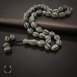 تسبیح 33 دانه هسته خرما دانه هلی دست ساز - کد 4396