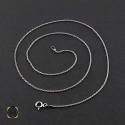 زنجیر نقره طنابی ایتالیایی 45 سانتی زنانه - کد 10859