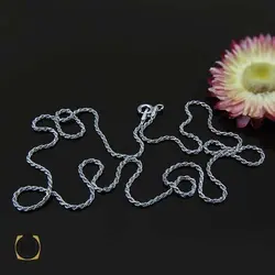 زنجیر نقره طنابی ایتالیایی 45 سانتی زنانه - کد 10859