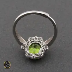انگشتر نقره زنانه زبرجد طرح جوانه - کد 2197