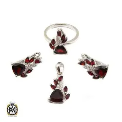 سرویس گارنت زنانه خوش رنگ و معدنی طرح شراره - کد 7362