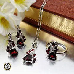 سرویس گارنت زنانه خوش رنگ و معدنی طرح شراره - کد 7362