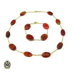 سرویس عقیق یمن زنانه طرح ملیسا - کد 7124