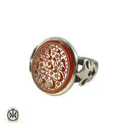 انگشتر عقیق یمن مردانه با حکاکی ذکر صلوات - کد 8083
