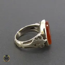 انگشتر عقیق یمن مردانه با حکاکی ذکر صلوات - کد 8083
