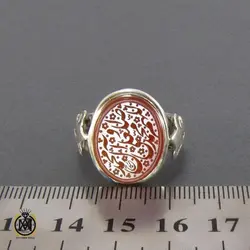 انگشتر عقیق یمن مردانه با حکاکی ذکر صلوات - کد 8083