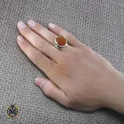 انگشتر عقیق یمن مردانه با حکاکی ذکر صلوات - کد 8083