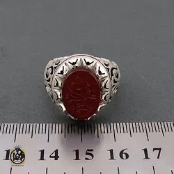 انگشتر مردانه عقیق یمن با حکاکی یا حسین ثارالله استاد حیدر - کد 8603