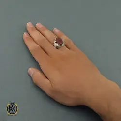 انگشتر مردانه عقیق یمن با حکاکی یا حسین ثارالله استاد حیدر - کد 8603