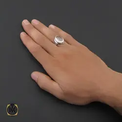 انگشتر دُر نجف مرغوب مردانه دست ساز – کد 8784
