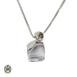 گردنبند نقره طرح دل آرام زنانه - کد 3366