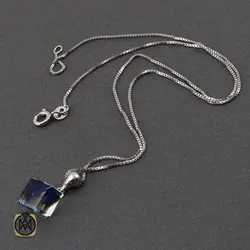 گردنبند نقره طرح دل آرام زنانه - کد 3366