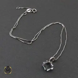 گردنبند نقره طرح دل آرام زنانه - کد 3366