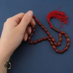 تسبیح 33 دانه هلی عقیق قرمز - کد 4240