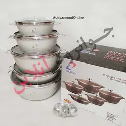 سرویس قابلمه ارزان قیمت گرانیتی 10 پارچه مدل BM-72