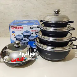 سرویس قابلمه چدن سرامیک دسینی 10 پارچه Dessini Original