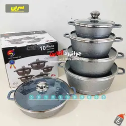 سرویس قابلمه چدن گرانیتی وی سونگ 10 پارچه Wesong