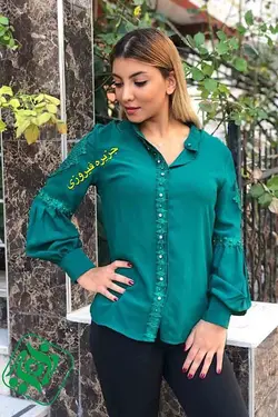 شومیز شیک سبز زمردی جسیکا کد 478 | جزیره فیروزی