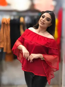 شومیز زنانه جلو بسته یقه قایقی کد 1433 | جزیره فیروزی