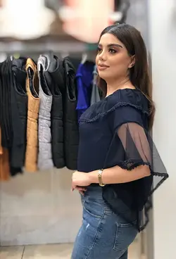 شومیز زنانه جلو بسته یقه قایقی کد 1433 | جزیره فیروزی