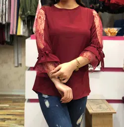 شومیز زنانه جلو بسته یقه قایقی کد 1433 | جزیره فیروزی