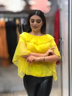 شومیز زنانه جلو بسته یقه قایقی کد 1433 | جزیره فیروزی