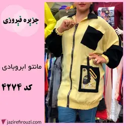 مانتو ابروبادی زنانه زیپ دار کد 4274 | jazirefirouzi