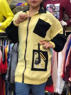 مانتو ابروبادی زنانه زیپ دار کد 4274 | jazirefirouzi