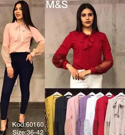 شومیز آستین گیپور جسیکا کد 1151 | جزیره فیروزی