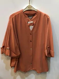 شومیز زنانه دکمه دار آستین سه ربع 803 | جزیره فیروزی