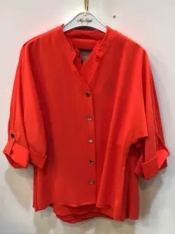 شومیز زنانه دکمه دار آستین سه ربع 803 | جزیره فیروزی