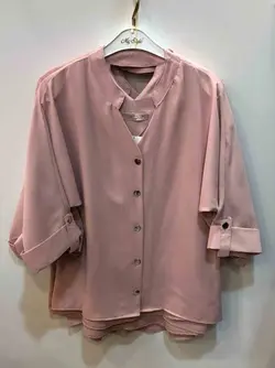 شومیز زنانه دکمه دار آستین سه ربع 803 | جزیره فیروزی