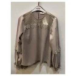 شومیز زنانه ترک یقه دانتل 804 | جزیره فیروزی